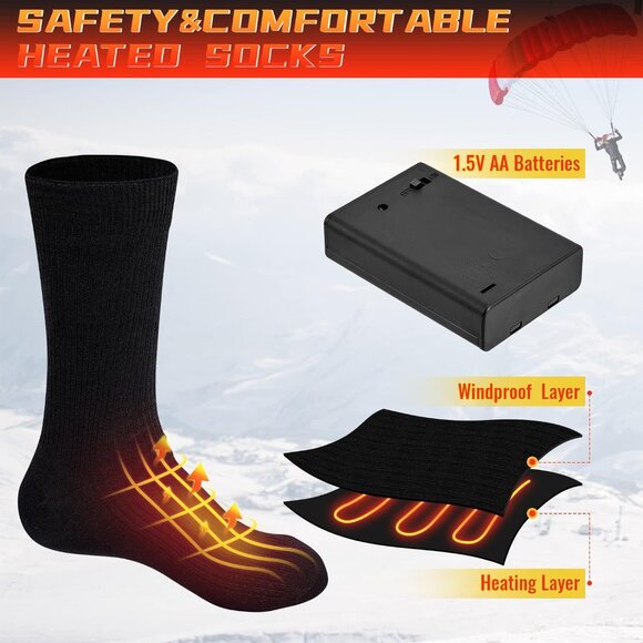 Unisex Battery Operated Electric Heated Socks 1 Pair - Picture 7 of 7